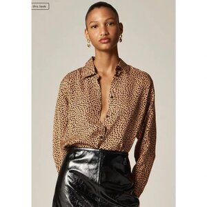 J. Crew Jules Classic-Fit Shirt in Leopard Print - Size 4